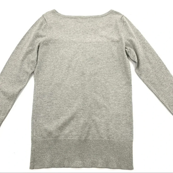 BISOU BISOU Silver Metallic Embellished Long Sleeve Sweater Size L. - Picture 2 of 5